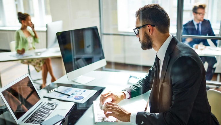 Law firm team using an integrated IT system